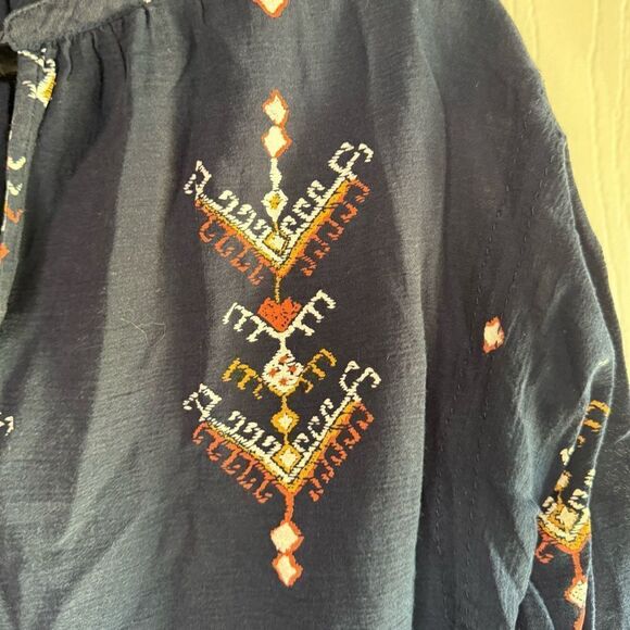 Madewell‎ Marta Folkstitch Popover Peasant Boho 3/4 Sleeve Blouse Top Size Small - Picture 7 of 9